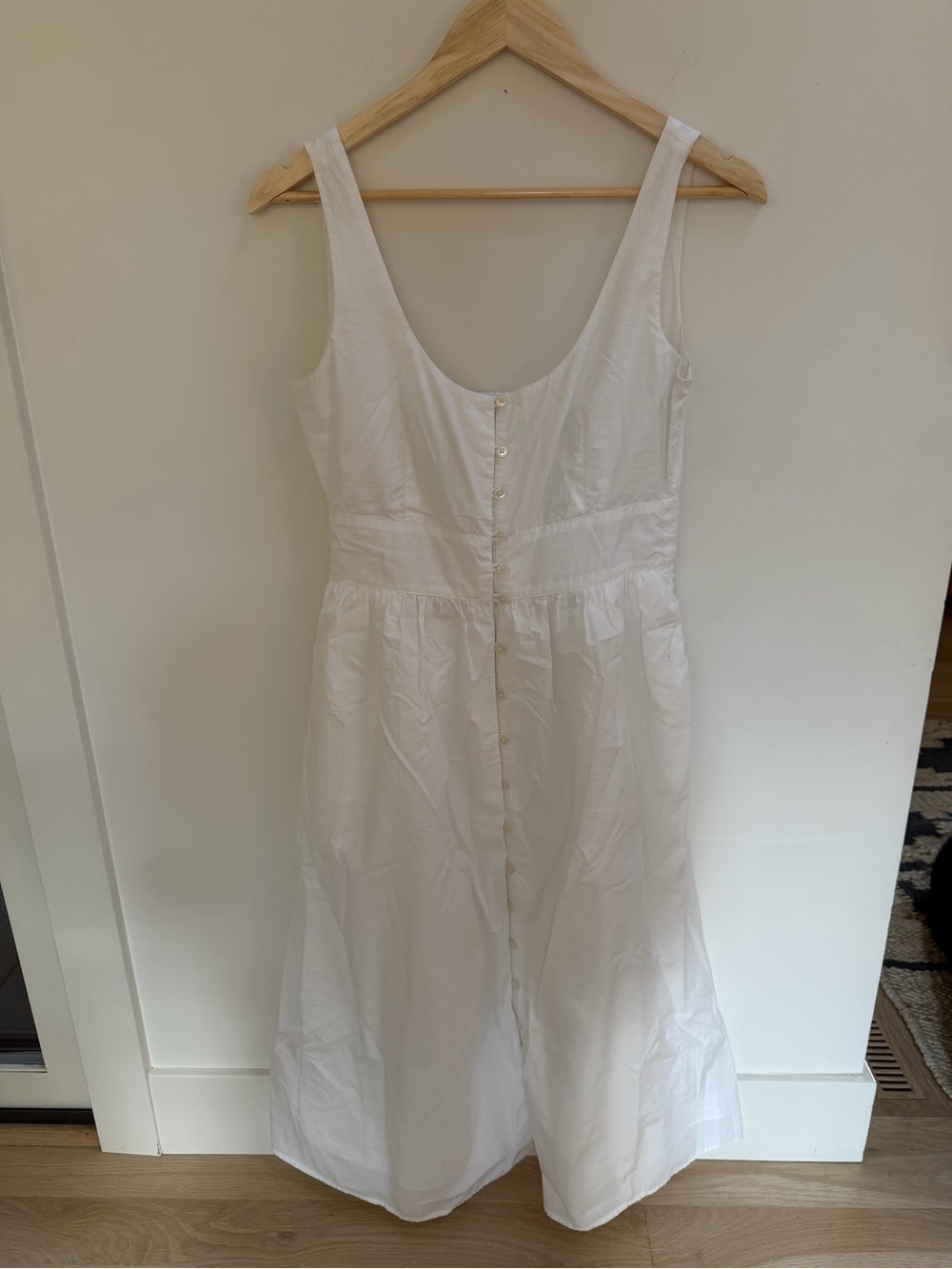 J. Crew White Button-Front Midi Dress